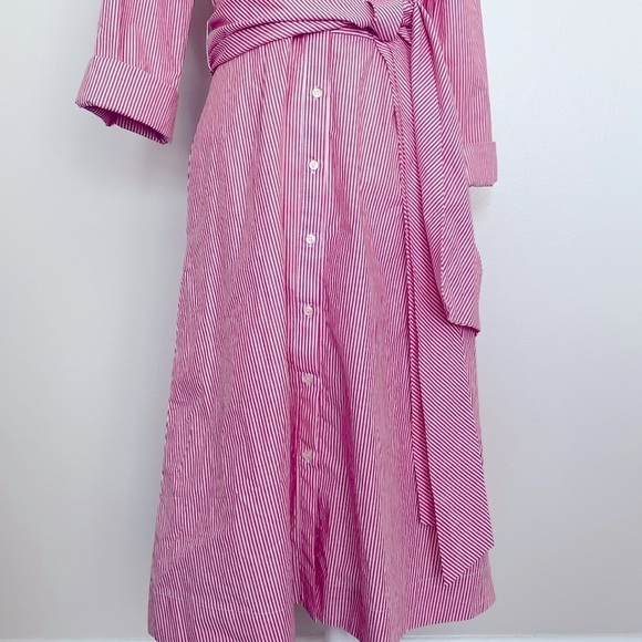NWT J. Crew red & white striped button up dress - Picture 6 of 12